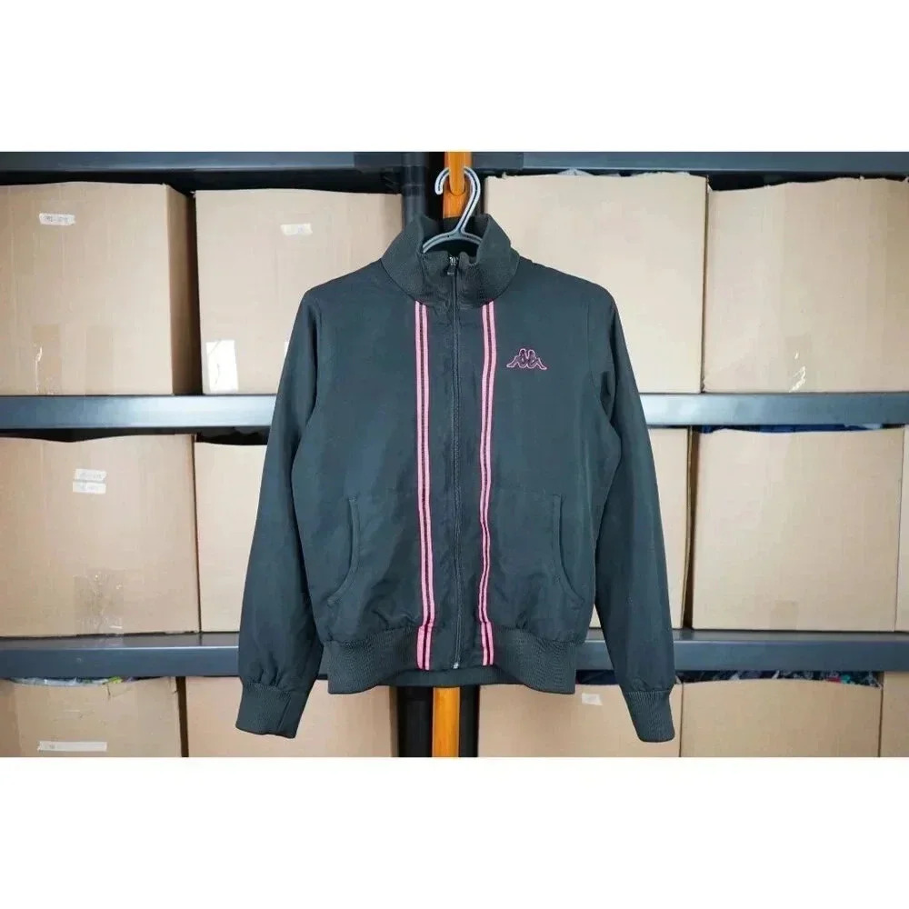 Black Track Jacket Kappa Women's M Black Pink #493